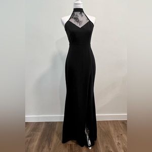 MERMAID BLACK HALTER NECK MAXI DRESS GOWN